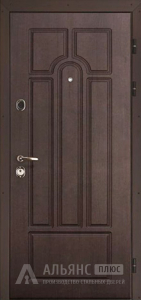 Технологичная современная дверь с глазком цвет коричневый №35 внешняя - фото