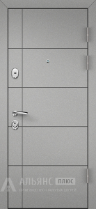 Дверь оформленная в стиле Антик Серебро с цилиндровым механизмом (внутри цвет графит софт) №7 внешняя - фото