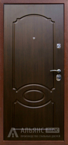 Входная квартирная железная дверь с покрытием из дерева №57 внутренняя - фото