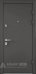 Входная элитная металлическая дверь Термо Антрацит с цилиндровым замком №8 внешняя - фото