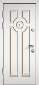 Уличная дверь для дачного дома с порошковым окрасом и покрытием "Кварц" изнутри №53 внутренняя - фото