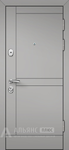 Квартирная железная дверь с зеркалом сильвер №34 внешняя - фото